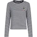 Karl Lagerfeld Karl Lagerfeldtil kvinder. A3W17091 Disney-stribet T-shirt hvid, sort (L), Casual, Lange ærmer, Økologisk bomuld, Bæredygtig