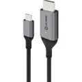 Alogic Ultra 1m. Hdmi Usb C Grå, Sort
