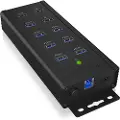 Icy Box 7-Port - USB 3.0 USB hub - USB 3.2 - 7 ports - Sort