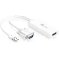 J5CREATE Jda214 Vga To Hdmi Video Audio Adapter 0.176m. Vga, Usb A Hdmi Hvid