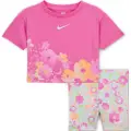Nike Todelt Nike Flow-Ral-cykelshortssæt med print til babyer (12-24 mdr.) - grå