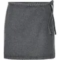 Pieces Pcflora Denim Slå-om-nederdel
