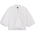 Hugo Boss BOSStil kvinder. 50552766 Bluse Bales hvid (L), Casual, Polyester, Korte ærmer