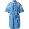 G-Star G-Startil kvinder. D26628-D946-H166 Afslappet kjole med snøre blå (XS), Casual, Denim, Korte ærmer, Økologisk bomuld, Bæredygtig