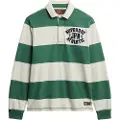 Superdry Superdrytil mænd. M2014011A Vintage Athletic Polo grøn, hvid (L), Casual, Bomuld, Lange ærmer