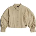 G-Star G-Startil kvinder. D26579-D454-D848 Skjorte Macro Balloon beige (L), Casual, Bomuld, Lange ærmer