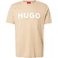 Hugo Boss HUGOtil mænd. 50467556 Regular fit T-shirt i bomuldsjersey med beige logoprint (L), Casual, Korte ærmer