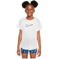 Nike Kortærmet Nike One Fitted Dri-FIT-trøje til større børn (piger) - hvid