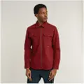 G-Star G-Startil mænd. D25825-D200-5298 GPO Zip overshirt rødbrun (S), Casual, Lange ærmer, Genanvendt polister, Bæredygtig