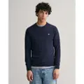 Gant Ganttil mænd. 87211 Navy trøje med rund hals (5XL), Casual, Bomuld, Blå