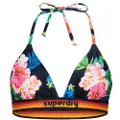 Superdry Superdrytil kvinder. W3010359A Trekantet bikinitop med marineblå vintage-logo (L), Badetøj, Genanvendt polister, Bæredygtig