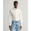 Gant Ganttil mænd. 3230115 Oxford Slim Fit Stretch skjorte hvid (3XL), Casual, Bomuld, Klassisk, Lange ærmer