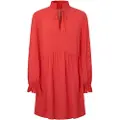 Pepe Jeans Pepe Jeanstil kvinder. PL953444 Beverly rød kjole (L), Casual, Viscose, Lange ærmer