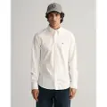 Gant Ganttil mænd. 3000202 Slim Fit Oxford-skjorte hvid (XS), Casual, Bomuld, Klassisk, Lange ærmer