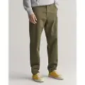 Gant Ganttil mænd. 1505222 Regular Fit-chino-bukser i grøn twill (30/34), Casual, Bomuld, Økologisk bomuld, Bæredygtig