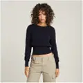 G-Star G-Startil kvinder. D23815-B146-3873 Pullover Moto Slim Strikket navy (XXS), Casual, Økologisk bomuld, Bæredygtig, Blå