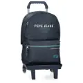 Pepe Jeans Pepe Jeansunisex til børn. 69124T1 Edmon computerrygsæk med to rum og marine trolley (OSFA), Casual, Polyester, Blå, børnetøj
