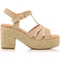Mustang MTNGtil kvinder. 51820 Courtney beige sandaler (41), Stof, 3-5 cm, Spænder, Casual