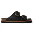 Genuins Genuinstil kvinder. G105683 Galia sorte lædersandaler (36), Fast, Ingen, Casual