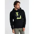 Victorio & Lucchino Victorio & Lucchino, V&Ltil mænd. 660077103 Raglanærmet sweatshirt med applikation, sort (M), Casual, Bomuld, Lange ærmer