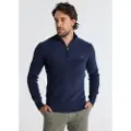 Victorio & Lucchino Victorio & Lucchino, V&Ltil mænd. 670167132 Perkins navy trøje med lynlås i halsen (XXL), Casual, Bomuld, Lange ærmer, Blå