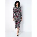Victorio & Lucchino Victorio & Lucchino, V&Ltil kvinder. 3667795 Flydende midikjole med sort dyreprint (M), Casual, Viscose, Lange ærmer
