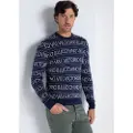 Victorio & Lucchino Victorio & Lucchino, V&Ltil mænd. 4636588 Jumper Navy tekst (XXL), Casual, Bomuld, Lange ærmer, Blå