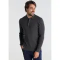 Victorio & Lucchino Victorio & Lucchino, V&Ltil mænd. 630227122 Grå kabelstrikket poloshirt (M), Casual, Bomuld, Lange ærmer