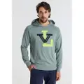 Victorio & Lucchino Victorio & Lucchino, V&Ltil mænd. 660077103 Raglanærmet sweatshirt med grøn applikation (M), Casual, Bomuld, Lange ærmer