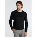 Victorio & Lucchino Victorio & Lucchino, V&Ltil mænd. 650167078 Chenille T-shirt sort (3XL), Casual, Bomuld, Lange ærmer