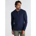 Victorio & Lucchino Victorio & Lucchino, V&Ltil mænd. 630227122 Navy kabelstrikket poloshirt (L), Casual, Bomuld, Lange ærmer, Blå