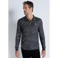 Bendorff Bendorfftil mænd. 830465234 BENDORFF - Trykt langærmet poloshirt grå (L), Casual, Bomuld, Klassisk, Lange ærmer