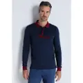 Bendorff Bendorfftil mænd. 830575292 BENDORFF - Kortærmet poloshirt med navy jacquardkrave (XL), Casual, Bomuld, Klassisk, Korte ærmer, Blå