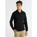 Bendorff Bendorfftil mænd. 830855428 Ensfarvet poloshirt med brystlomme, sort (XL), Casual, Bomuld, Lange ærmer
