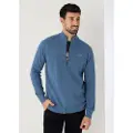 Bendorff Bendorfftil mænd. 870535437 Perkin Double Texture-trøje blå (L), Casual, Bomuld, Lange ærmer