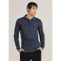 Bendorff Bendorfftil mænd. 830565291 Langærmet poloshirt med navy mini-print (3XL), Casual, Bomuld, Polyester, Lange ærmer, Blå
