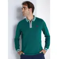 Bendorff Bendorfftil mænd. 850425248 Langærmet poloshirt med lynlås (M), Casual, Grøn, Bomuld, Klassisk, Lange ærmer