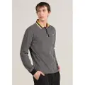 Bendorff Bendorfftil mænd. 830515261 Langærmet poloshirt med gråt geometrisk miniprint (3XL), Casual, Bomuld, Lange ærmer