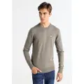 Bendorff Bendorfftil mænd. 870205164 Basisstrikket trøje med gråt broderet logo (L), Casual, Bomuld, Lange ærmer