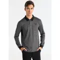Bendorff Bendorfftil mænd. 830915471 Jaquard polo shirt sort (M), Casual, Bomuld, Lange ærmer