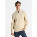 Bendorff Bendorfftil mænd. 870585465 Perkins Sweater Texture beige (L), Casual, Bomuld, Lange ærmer