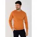 Bendorff Bendorfftil mænd. 870205164 Basic strikket trøje, boxkrave Logobroderi orange (L), Casual, Bomuld