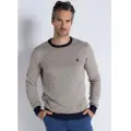 Bendorff Bendorfftil mænd. 870365289 Blå jacquardtrøje med rund hals (3XL), Casual, Bomuld, Lange ærmer