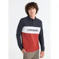 LOIS Jeans Lois Jeanstil mænd. 132703953 Poloshirt i navy pique-stof (S), Casual, Bomuld, Lange ærmer, Blå