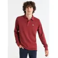 LOIS Jeans Lois Jeanstil mænd. 130333830 Basic langærmet poloshirt i pique-stof med rødt logo (S), Casual, Bomuld, Lange ærmer