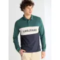 LOIS Jeans Lois Jeanstil mænd. 132703953 Langærmet poloshirt i grønt piqué-stof (XXL), Casual, Bomuld, Lange ærmer