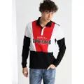LOIS Jeans Lois Jeanstil mænd. 132723967 Langærmet tricolour polo shirt sort (S), Casual, Bomuld, Lange ærmer