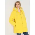 LOIS Jeans Lois Jeanstil kvinder. 480342679 Medium puffercoat med hætte og lynlås, gul (XS), Casual, Polyester