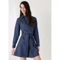 LOIS Jeans Lois Jeanstil kvinder. 448082541 Kort kjole i westernstil med lange marineblå ærmer (L), Casual, Bomuld, Lange ærmer