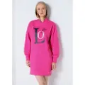 LOIS Jeans Lois Jeanstil kvinder. 464382371 Sweatshirtkjole med åbning i siden pink (M), Casual, Bomuld, Lange ærmer
